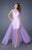 La Femme - 19840 Jeweled Halter Tulle A-line Dress In Purple