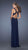 La Femme - Posh V-Neck Sheath Gown with Chevron Illusion Panels 19848 In Blue