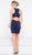 Colors Dress - 1985 Bejeweled Neck Cutout Back Dress in Blue
