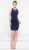 Colors Dress - 1985 Bejeweled Neck Cutout Back Dress in Blue