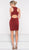 Colors Dress - 1985 Bejeweled Neck Cutout Back Dress in Red