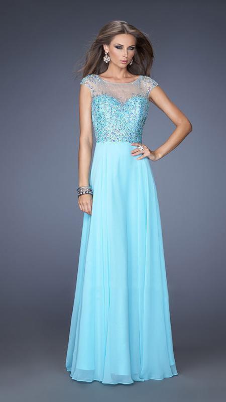 La Femme Gigi - 19857 Illusion Bateau Appliqued Prom Dress