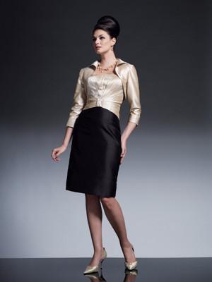 Social Occasions by Mon Cheri - 19864 Short Dress In Champagne Black