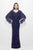 Primavera Couture - 1986 Beaded Scoop Fitted Dress With Overlay In Blue