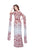Primavera Couture - 1988 Full-Length Poet Sleeves Sheath Gown in Red and Silver