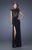 La Femme Lace High Column Dress 19920 In Black