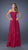 La Femme - Lace Embellished Sweetheart Tiered Chiffon A-line Dress 19925 In Red