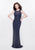 Primavera - 1992 Sleeveless Illusion Jewel Sheath Dress in Blue