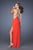 La Femme - 19930 Embellished High Halter Sheath Dress In Orange