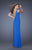 La Femme - 19935 One Shoulder Strap Ruched Gown In Blue