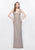 Primavera - 1994 Bedazzled V-neck Sheath Dress in Gray