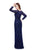 Primavera - 1996 Long Sleeve Sheer Beaded Sheath Gown in Blue