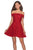 La Femme - 28122 Off Shoulder Short Lace Dress In Red