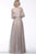 Jovani - 65658 Glittered V-Neck A-line Dress In Neutral and Silver