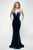 Blush - 11637 Plunging Sweetheart Velvet Evening Gown