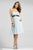 Alexia Designs - 4018 Bella Chiffon Ruched Bust Knee Length Dress In Blue and Black