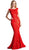 Cinderella Divine - 5029 Cap Sleeve Bateau Neck Lace Mermaid Evening Gown