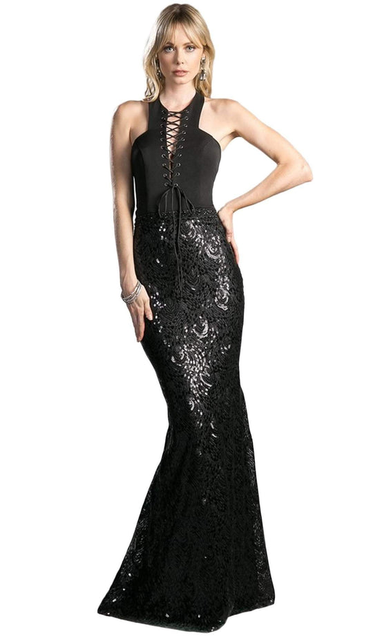 Sleeveless Sequined Sheath Evening Gown