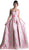 Cinderella Divine - Strapless Floral Evening Gown in Pink