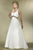Alexia Designs - IB11 Plunging Halter Bead Embroidered A-Line Gown In White and Brown