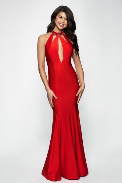 Blush by Alexia Designs - 11651 Multi-Keyhole Cutout Sleek Jersey Gown