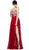Cinderella Divine - Jewel Ornate Strapless Sweetheart High Slit Gown