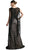 Illusion Cape Lace Sheath Evening Gown