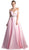 Cinderella Divine - Off Shoulder Satin Pleated Ballgown