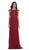 May Queen - RQ7182 Rhinestone Lace Floral Evening Gown in Red