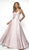 Blush by Alexia Designs - C2009 Sleeveless V Neck Shimmer Mikado Gown In Pink