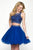 Blush - 11615 Two Piece Sequined Ruffled A-line Dress