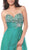 Cinderella Divine - Jewel Ornate Strapless Sweetheart High Slit Gown