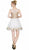 Ruffled Illusion Gilt Applique A-Line Dress