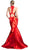 Cinderella Divine - Sleeveless High Halter Neck Mermaid Evening Gown