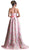 Strapless Floral Evening Gown