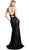 Cinderella Divine - Sleeveless Sequined Sheath Evening Gown in Black