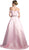 Off Shoulder Satin Pleated Ballgown