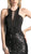 Cinderella Divine - Sleeveless Sequined Sheath Evening Gown in Black