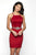 Blush Black - B129 Crystal Beaded Waist Short Sheath Dress