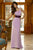 Alexia Designs - 4068 Two Tone Pleated One-Shoulder Long Dress In Purple