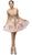 Dancing Queen - 9484 Gilt Appliqued Bodice Short Cocktail Dress