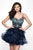 Blush - 11613 Sequined Deep V-neck Tulle A-line Dress