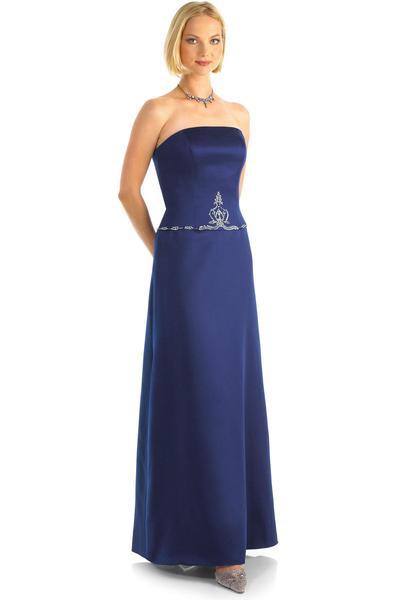 Alexia Designs - 2100 Bead Embellished Strapless Dress In Blue
