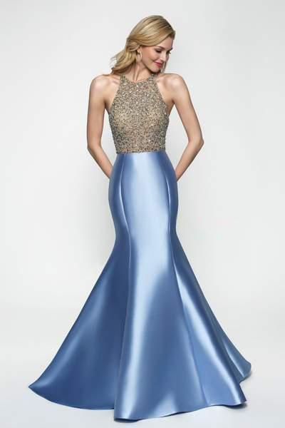 Blush by Alexia Designs - 11633 Beaded Bodice Sleek Mermaid Gown