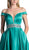 Cinderella Divine - Off Shoulder Satin Pleated Ballgown