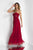 Alexia Designs - 4100 Strapless Empire Waist Chiffon Gown In Red