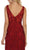 May Queen - MQ1485 Embroidered V-Neck Sheath Cocktail Dress In Red