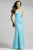 Alexia Designs - 902 Strapless Pleated Bodice Beaded Satin Gown In Blue