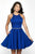 Intrigue - 461 Jewel Accented Halter A-line Dress