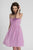 Alexia Designs - 4090 Floral Appliqued Shirred Chiffon Dress In Purple